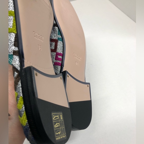 Gucci Princetown velvet multicolored monogram mules, NWOT - Picture 7 of 10